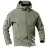 Yumuşak Kabuk Polar Ceket Erkekler Dış Giyim Kalınlaşmak Artı Kadife Sıcak Askeri Taktik Ceketler Erkek Termal Avcılık Spor Hoodie Coats X0621