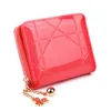 2021 Ladies Mini Card Bag Short Classic Tri-fold Coin Purse Patent Leather Diamond Clutch CN(Origin)