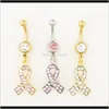 Bell Button Rings D05501 3 Body Jewelry Nice Style Navel Belly Ring 10 Pcs Mix Colors Stone Drop Factory Price 5O3Qh T5Qcy