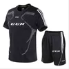 Ccm heren trainingspak zomer kleding sportkleding twee stuk set t-shirt shorts merk track kleding mannelijke sweatsuit sport suits H1208