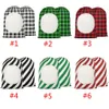 48*64cm Christmas Gift Bags Sublimation Blanks Santa Sack Plaid Pattern Candy Storage Bag with Drawstring JJD10764