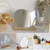 Mirrors Sweet Style Makeup Mirror Irregular Acrylic Decorative With Wooden Base Home Bedroom Ornament YE-