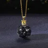 Chains Stainless Steel Chain Black Stone Glass Ball Necklace For Women Fashion Jewelry Celestial Wish Accessories Bijoux