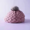 Chapeau d'hiver unisexe pour bébé, pompons tricotés mignons, béret pour filles et garçons, chapeau chaud au Crochet pour enfants, Y21111