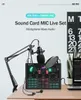 BM800 Microphone Card de som PC Game Live Streaming DJ Condensador Stand USB BT 5.0 Karaoke Studio Gravação Profissional V8 V9