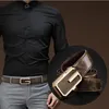 Men leather fashion personality young business leisure cowhide belt middle-aged smooth buckle A2