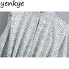 Vintage Polka Dot Ücretsiz Kemer Kadınlar Yüksek Boyun Uzun Kollu A-Line MIDI Rahat Sonbahar Elbise Artı Boyutu Vestido BBWM2750 210514