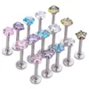 Coeur Zircon lèvre anneau Piercing barre Labret Monroe oreille boucles d'oreilles Cartilage Tragus Helix Daith pour les femmes bijoux de corps