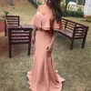 Yaz Kadınlar Uzun Parti Pembe Kapalı Omuz Seksi Bodycon Fırfır Maxi Elbise 210415