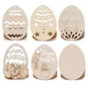 Trä Påskägg Chick Hängsmycke 10st DIY Craft Easter Decoration Creative Wooden Artware Festival Party Favoriter levererar prydnad wht0228