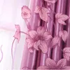 Cortina cortinas roxas cortinas de fio de luxo jacquard sala de estar quarto decoração tulle voile porta