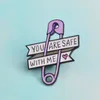 Letter safety pin Brooch Heart charm Brooches Enamel Lapel pins for love couple women men fashion jewelry