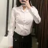 Moda donna Abbigliamento da ufficio Camicette basic Camicie vintage a maniche lunghe abbottonate Camicie Blusas Chic 210507