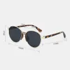 Unisex Oval Metal Narrow Rim Full Frame UV Protection Sunglasses