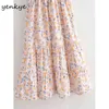 Floral Print Holiday Boho Dress Women Sexy V Neck A-Line Casual Long Kvinna Sommartank Vestido 210430