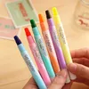 Highlighters 6 st / lot godis gel highlighter penna lumina paint marker crayon brevpapper zakka kontor material skolmaterial canetas