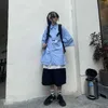 Japon Chemise rayée Demi-manche Oversize Polo Col All-Match Étudiant Femme Cravate Été Unisexe Preppy Streetwear Freshing Tops 210526