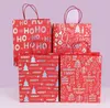 Grote Kerstfeest Gift Kraft Papieren Tassen Creatieve Rood Leuke Cartoon Xmas Verpakking Tas Festival Geschenken Verpakking-Bag SN3043