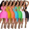 Abiti firmati per le donne 2022 Summer Sexy Womens Bodycon Dress Chest Wrapping Backless Hollow Out Nappa Gonna Clubwear