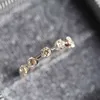 Wong Rain 925スターリングシルバーを作成Moissanite Gemstoneの結婚帯シンプルな人格カップルリングファインジュエリー卸売