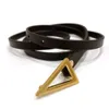 Celra Brand Brand Gold Triangle Buckle Belt Women039s Fino simples Coreano Decorativo Pin Pin Skirt5494937