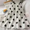 Kimutomo Coreano Big Dot Gonna Donna Primavera Estate Moda femminile Vita alta Slim Allentato A-line Gonna media lunghezza 210521