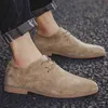 Scarpe eleganti 2019 Uomo Inghilterra Trend Casual Uomo Suede Oxford Wedding Leather Flats Zapatillas Hombre Plus Size 46 220223