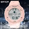 Sanda宇宙飛行士ダイヤルデジタルウォッチメンズスポーツ時計電子LED男性腕時計のための男性時計防水学生腕時計G1022