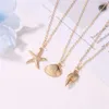Pendant Necklaces ABDOABDO Retro Shell Necklace Women Stainless Steel Conch Simple Ladies Long Clavicle Choker