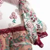 高品質の夏デザイナーメッシュレースドレス女性半袖ビンテージフラワー刺繍党Midi Dress Vestidos 210514