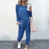 Spring And Summer Women Loose Pants Sets Fashion Two Pieces Set Outfits Solid Colour Long Sleeve Tracksuits Casual Suit