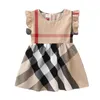 Kids Girl Dress Clothes Summer Princess Baby Dresses Sleeveless Cute Plaid O-neck A-line Dress for Girls Cloting