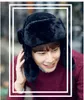 Bérets chapeaux d'hiver pour hommes femmes Bomber chapeau fourrure avec oreilles casquette oreille drapeaux russe Gorras Chapeu neige casquettes oreillette noir