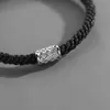 Bracelet hip hop rétro tendance pour hommes, vent froid, niche design, lettres, corde à main, bracelet tressé en perles fait à la main, G1026