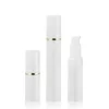 White Airless Spray Bottle with Fine Mist Sprayer Gold Line 15 30 50ML Vacuum Travel Bottles Clear Refillable Container for Perfume, Toners, Soothing Water