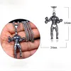 Collier de bodybuilder en acier inoxydable de puissance colliers pendentif d'haltère homme en argent ancien avec chaîne bijoux hip hop volonté et sable