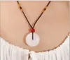 Naszyjniki wiszące para2pcs uwielbia naturalny Xinjiang White Jade Racled Biżuteria Pendantnecklace