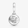 100% 925 Sterling Silver Glitter Globe Mama Dangle Charm Fit Oryginalna Europejska Bransoletka Naszyjnik Kobiety Moda Wesele Zaręczyny Akcesoria Biżuteria