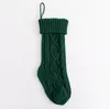 46cm Knitting Christmas Stockings Xmas Tree Decorations Solid Color Children Kids Gifts Candy Bags ZZA Fast ship 3-7days