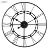 Black Gold Silver Wrought Iron Big Wall 24 Inch Simply Silent Quartz Living Room Home Decor Clock Watch 210414