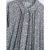 Yaz Elbise Siyah Baskı Gömlek Artı Boyutu ES Kadınlar Uzun Kollu Düğme Up Mini Kadın Rahat Pileli Vestidos 210430