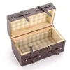 1/12 Dollhouse Miniature Carrying Vintage Leather Wood Suitcase Luggage Classic Toys Pretend Play Furniture Toys 1581 Y2