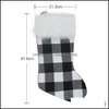 Christmas Decorations Festive & Party Supplies Home Garden Buffalo Plaid Stocking Faux Fur Cuff Fireplace Hanging Gifts Bag Family Holiday X