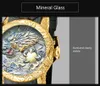 Biden Fashion Emboss Gold Dragon Watch zegarki męskie