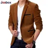 Męskie Garnitury Blazers 2021 Luxury Men Blazer Wiosna Moda Marka Wysokiej Jakości Bawełna Slim Fit Suit Terno Masculino Corduroy Hombre 3XL