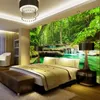 Personalizzato 3D Photo Wallpaper Green Forest Paesaggio Grande pittura a muro Soggiorno Camera da letto Sfondo Parete impermeabile