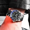 Lige mannen horloge GMT automatische mechanische horloges keramische bezel siliconen band 10bar waterdichte klokken 40mm Sapphire glazen horloges 210527