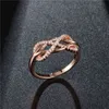 Fashion Crystal Infinity Rings For Women AAA+ Cubic Zircon CZ Stone Ring Rose Gold/Silver Color Wedding Ring G1125