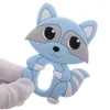 10st Raccoon Silicone Teether Food Grade Baby Ting Pacifier Chain Animal Mordedor Runent Chewable Feeding Toys Pendant 2108123049005