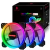 3 Paket RGB Kasa Fanları 120mm 12cm Yüksek Hava Akışı Sessiz Bilgisayar Kılıfları için Ayarlanabilir Renkli PC Fan4948012